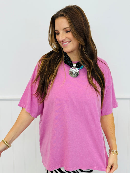 Oversized Mineral Washed Tee Shirt (Reg.)-2 Colors
