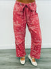 Dusty Rose Bandana Paisley Print Barrel Pants (Reg.)