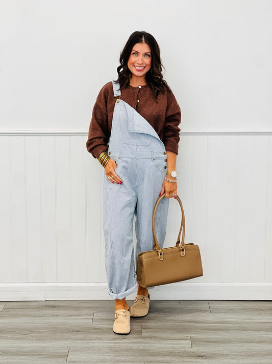 Light Blue Pinstriped Overalls (Reg & Plus)