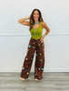 Queen Of Sparkles Brown Multi Sequin Flower Wide Leg Jeans (Reg. and Plus)