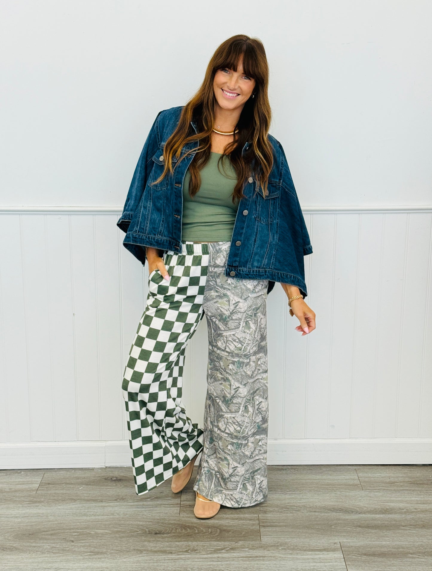 Olive Split Decision Checker/Camo Pants (Reg & Plus)