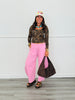 Leopard Print Square Neck LS Top (Reg. and Plus)
