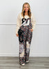 POL Black Multi Floral Print Overalls (Reg.)