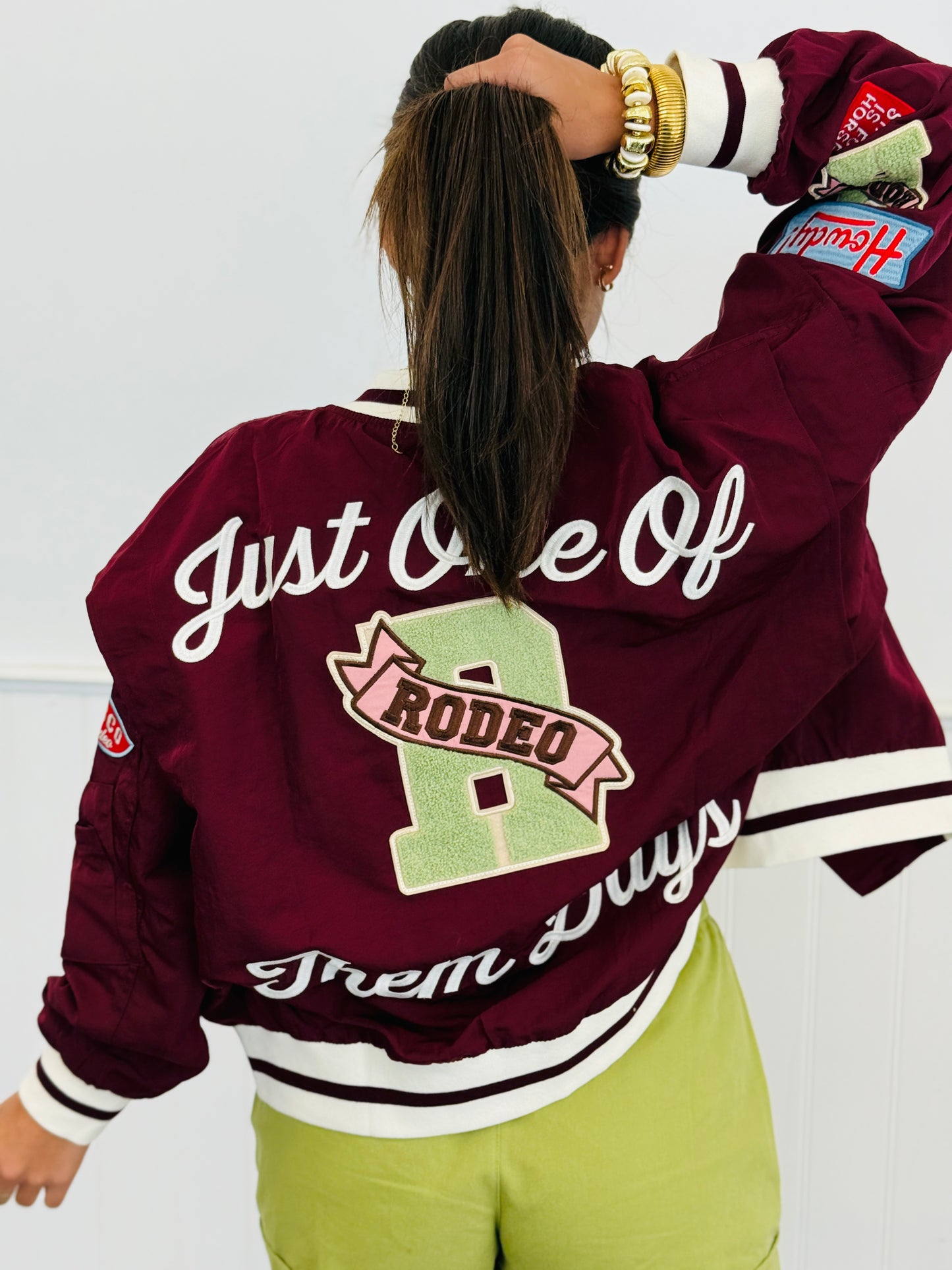 Plum Just One Of Them Days Bomber Jacket (Reg & Plus)