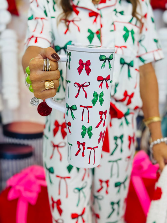 Midnight Bow Christmas Edition Sleek Tumbler