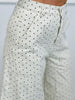 Cream Dot Wide Leg Pants (Reg. and Plus)