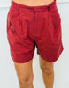 Burgundy Pleated Bermuda Shorts (Reg.)