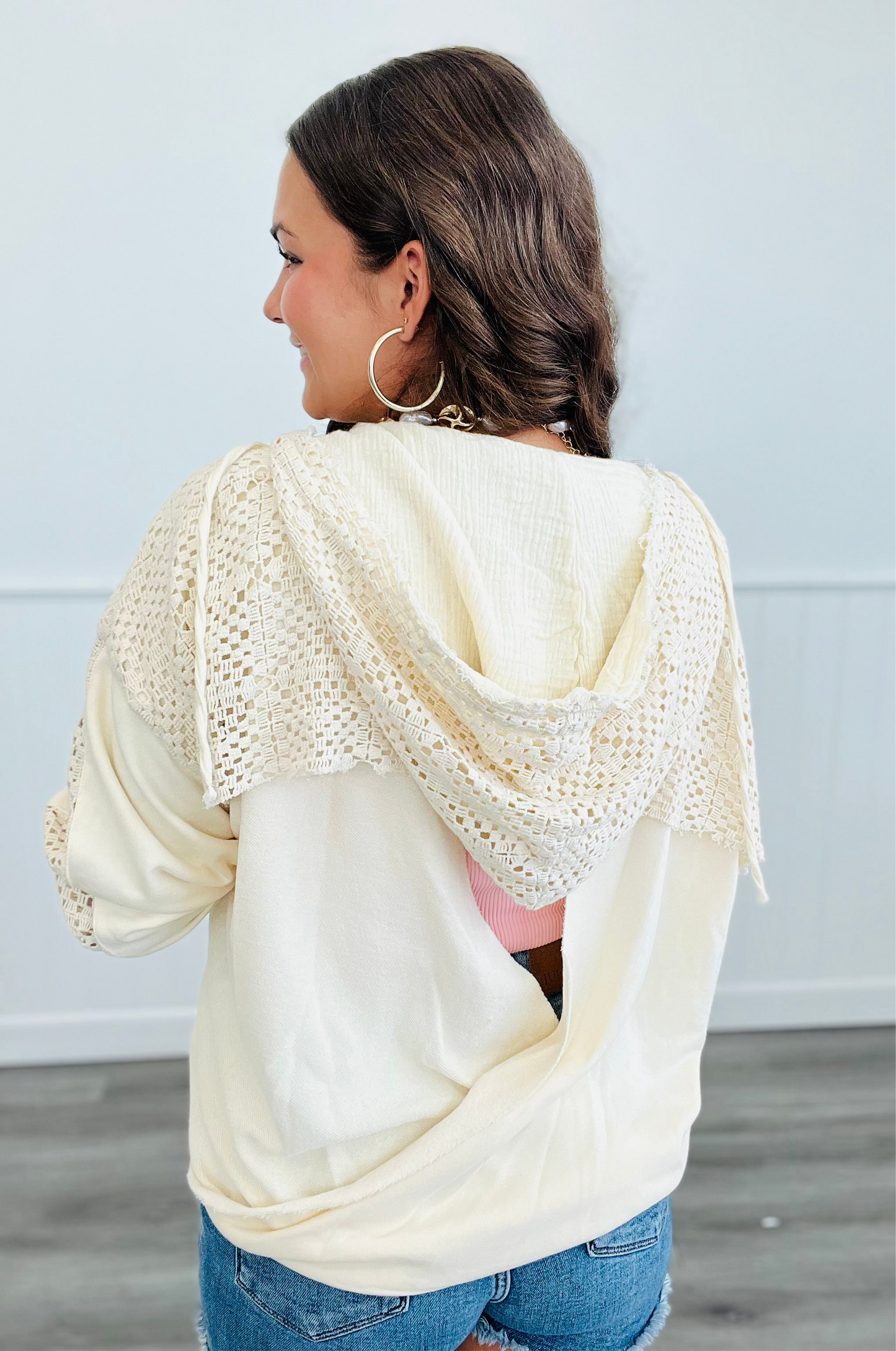 Oli & Hali Cream Back Twist Zip Up Hoodie Jacket (Reg.)