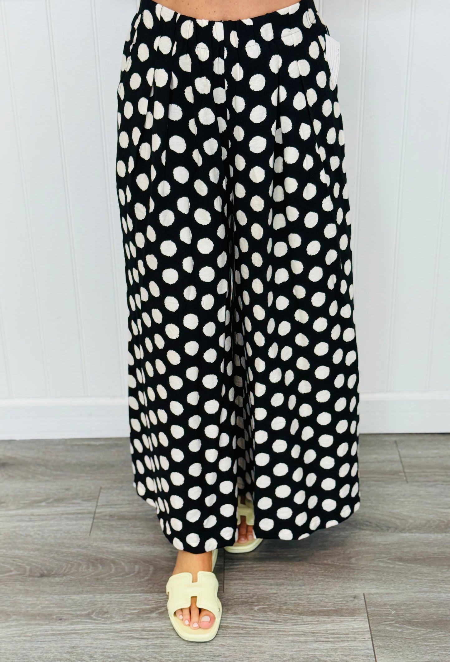 Black Polka Dots Lined Pants (Reg)