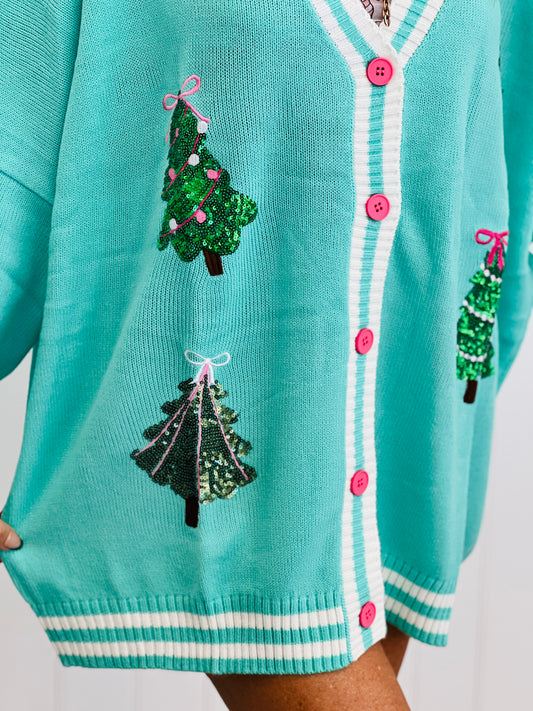 Spruce Trees Relaxed Cardigan (Reg. and Plus)