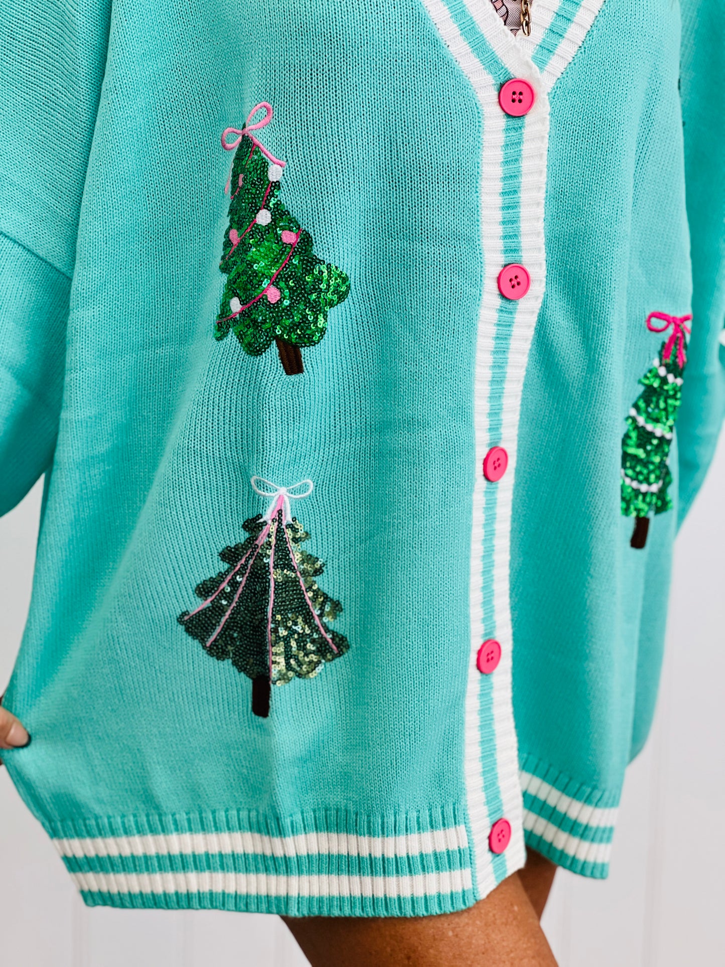 Spruce Trees Relaxed Cardigan (Reg. and Plus)
