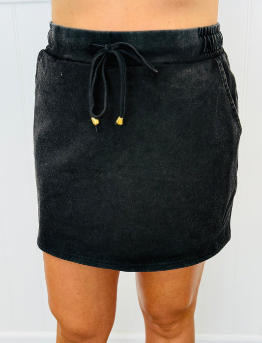 Black Wash Refined Denim Stretch Skort (Reg. and Plus)