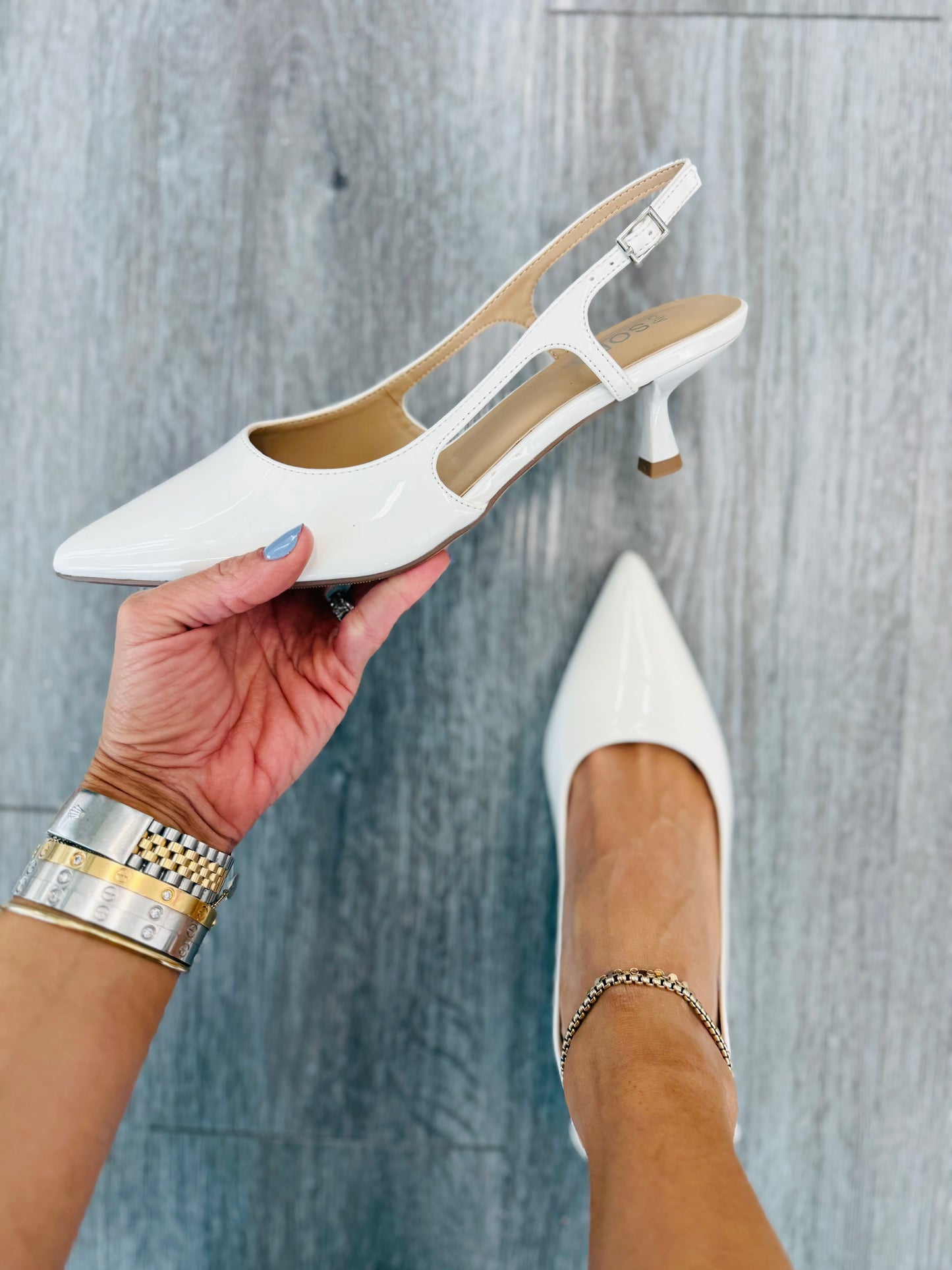 White Love It All Kitten Heels