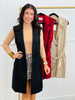 Faux Suede Longline Belted Vest (Reg & Plus)-3 Colors