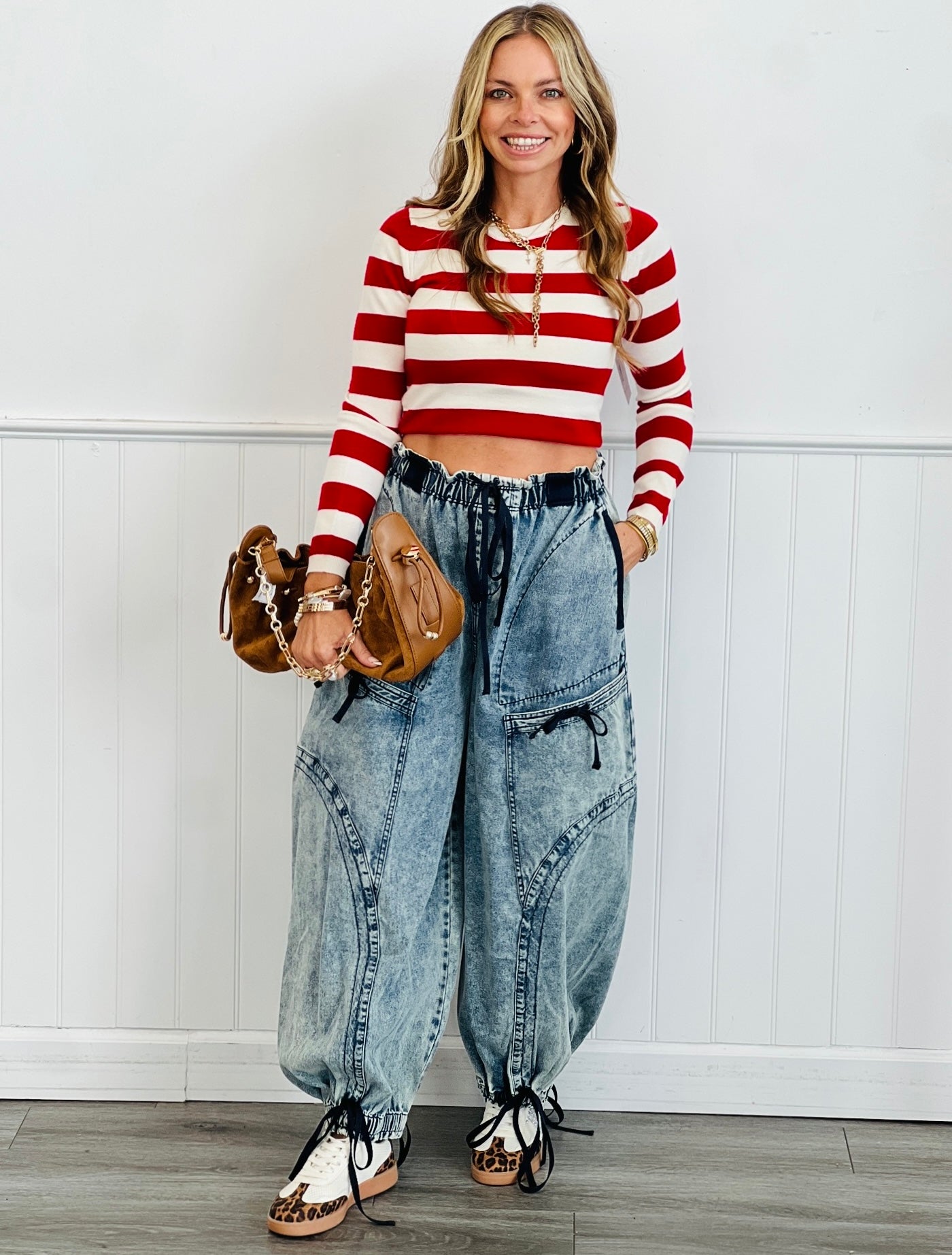 Denim Cargo Parachute Pants (Reg.)