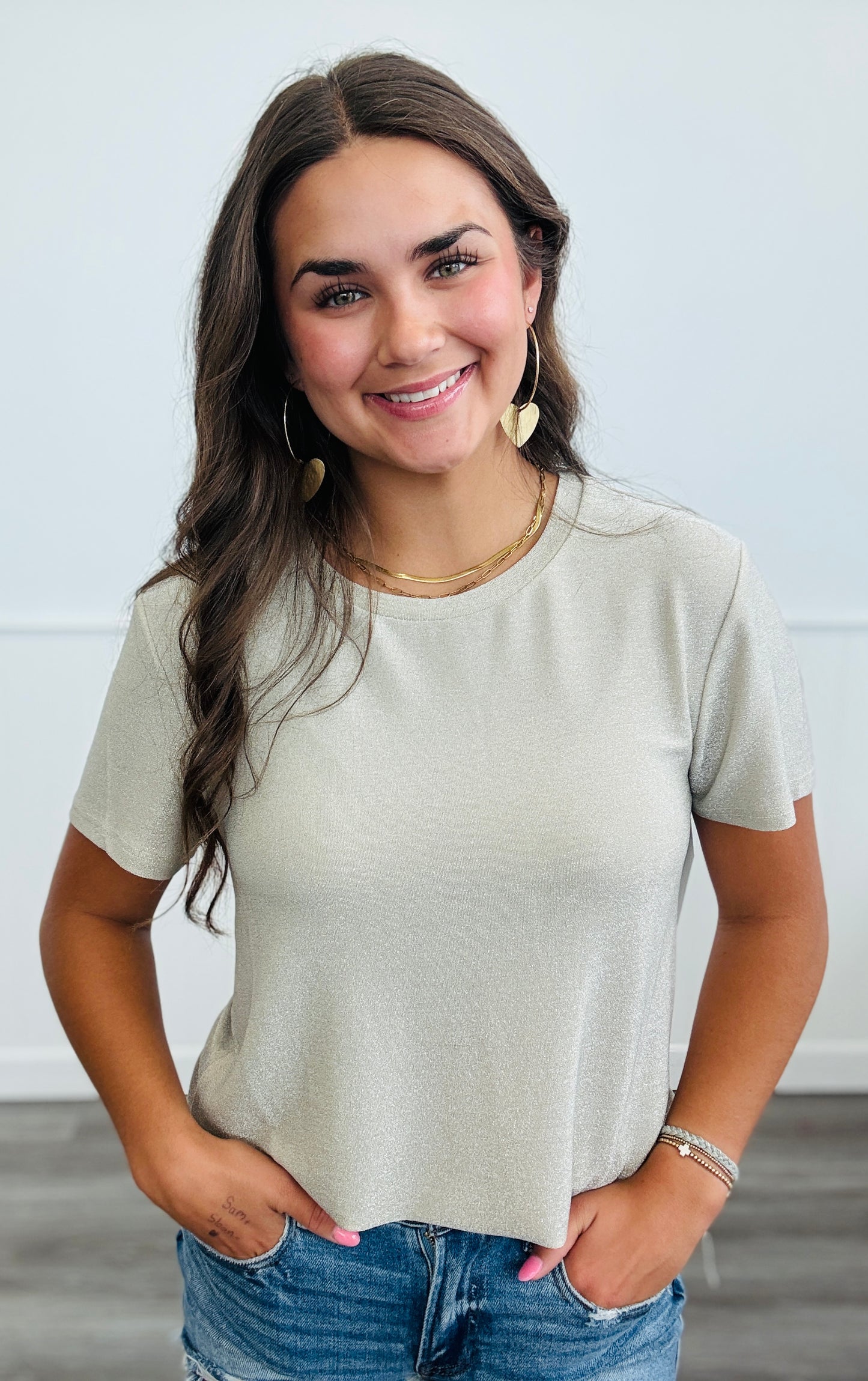Sparkly Lurex Tunic Top (Reg. & Plus)- 3 Colors