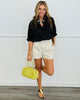 Cream Polka Dot Maxi Twill Shorts (Reg.)