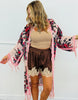 Floral Embellished Fringe Hem Open Cardigan (One Size)