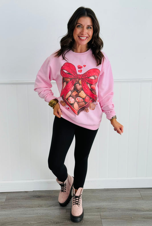 Box of Chocolate Rhinestone Sweatshirt (Reg. and Plus)
