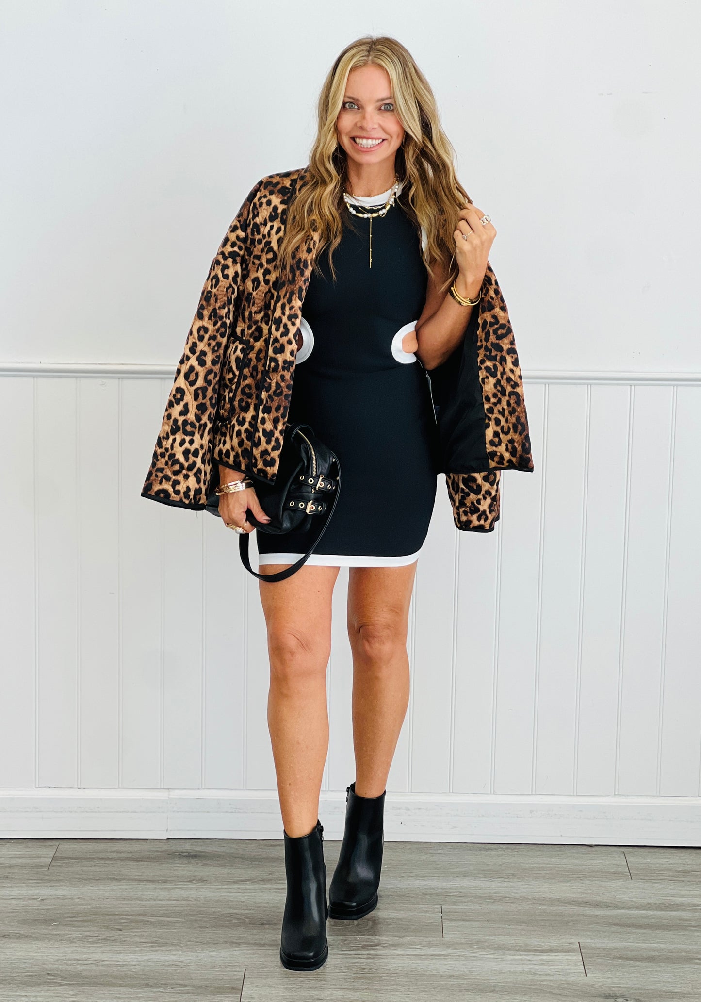 Leopard Print Open Front Jacket (Reg & Plus)