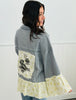 POL Striped Denim Floral Patch Jacket (Reg.)