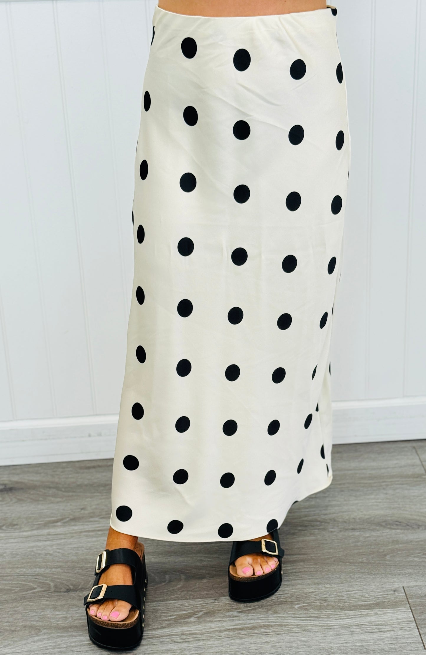 Polka Dot Satin Maxi Skirt (Reg.)-2 Colors