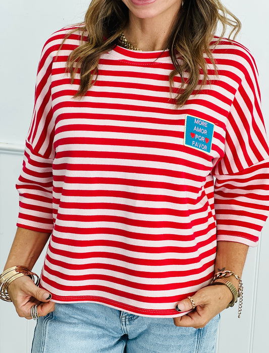 More Amor Por Favor Striped Top (One Size)
