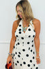 Off White/Black Mixed Polka Dot Maxi Dress ( Reg.)