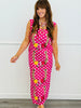 Queen Of Sparkles Hot Pink & White Polka Dot Horse Shoe Midi Dress (Reg. & Plus)