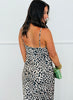 Leopard Satin Cowl Neck Maxi Dress (Reg)