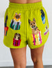 Queen Of Sparkles Green Dogs in Present Boxes Short (Reg. and Plus)