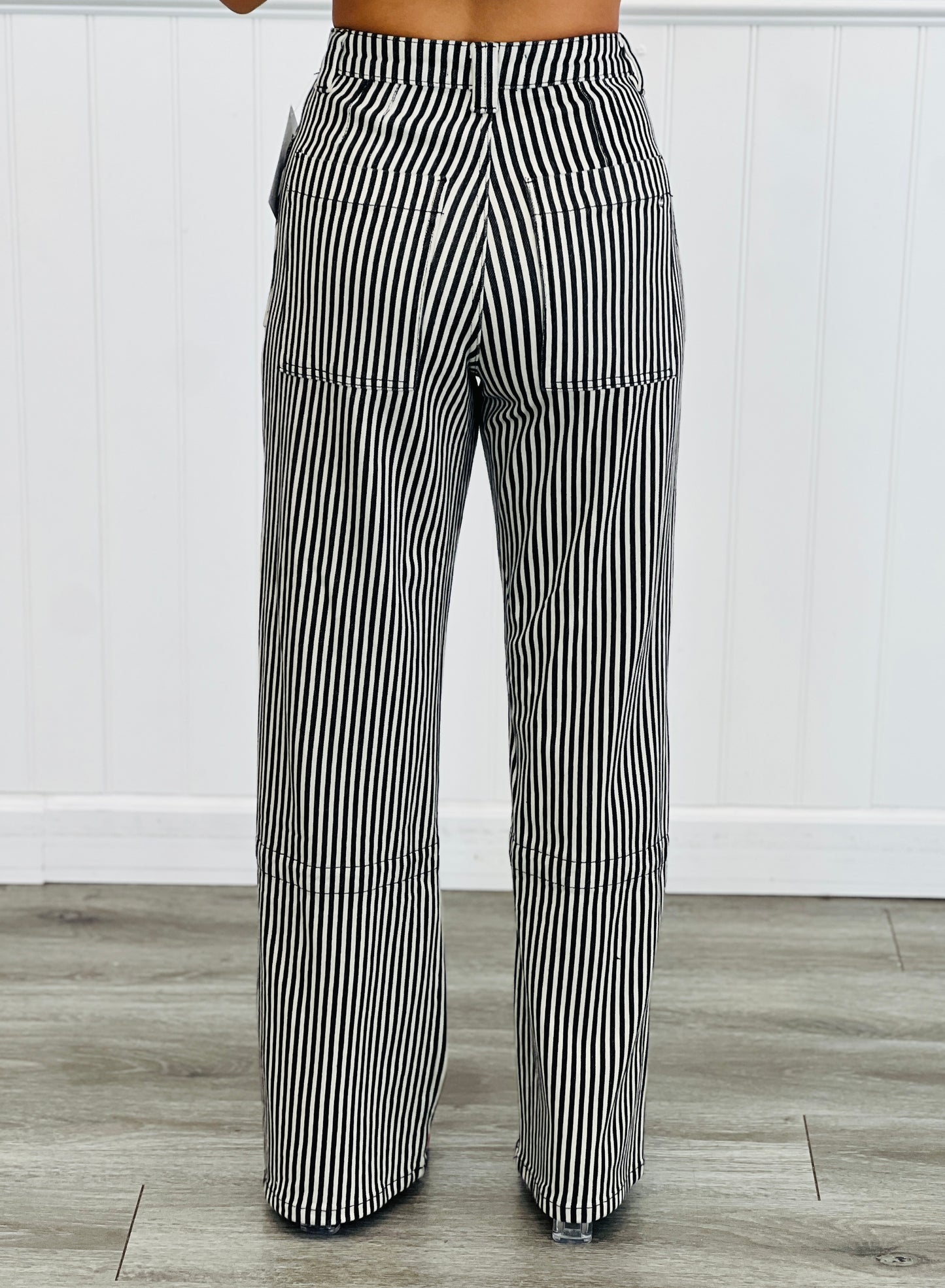 Black & Tan Striped Straight Jeans (Reg.)