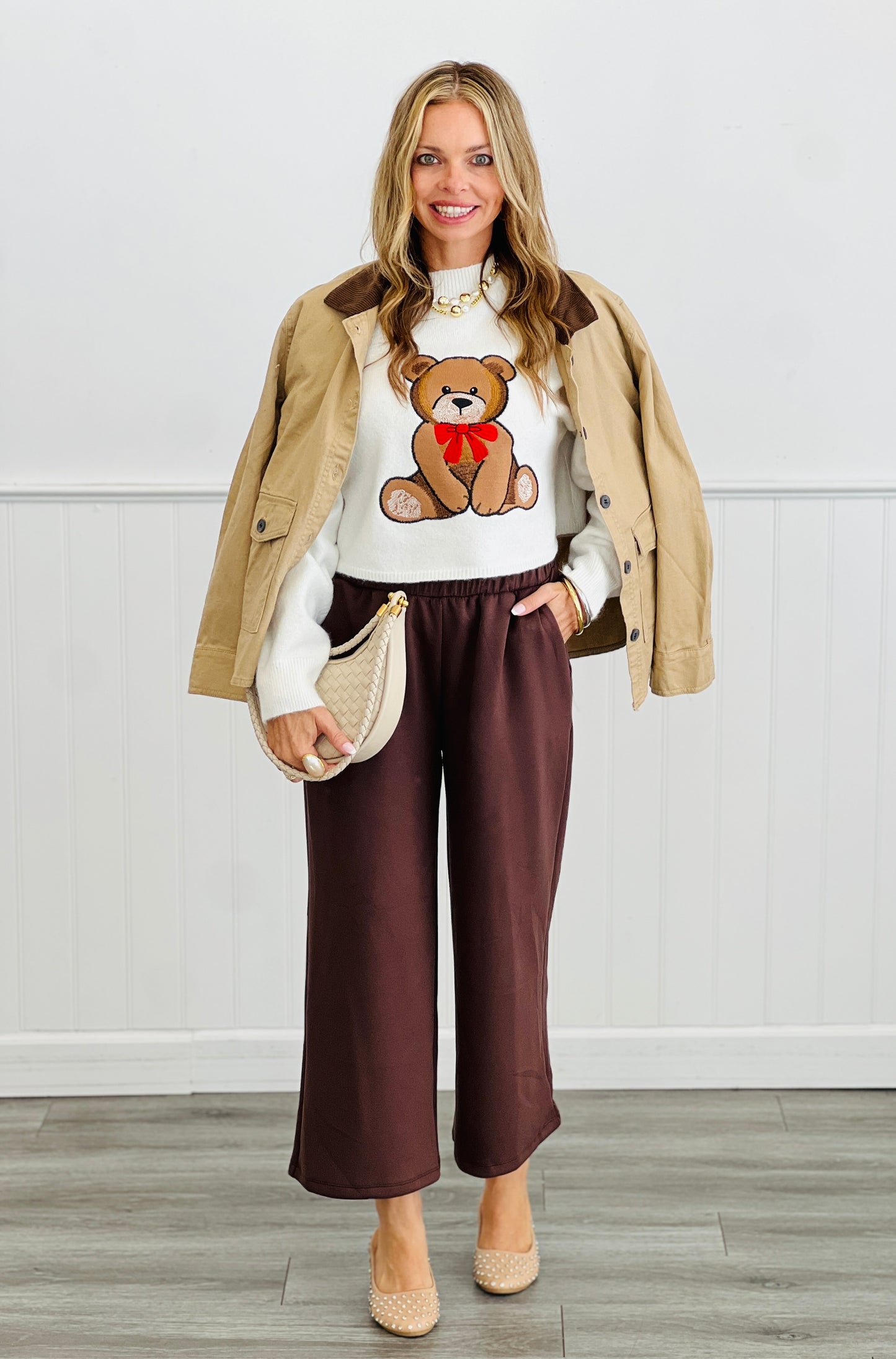 Brown Wide Leg Pants (Reg. and Plus)