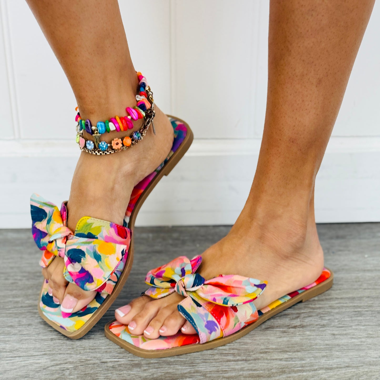 Painted Petals Bow Sandals