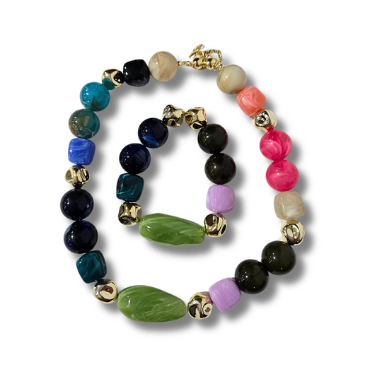 Oceana Mixed Gemstone Colorful Necklace Set