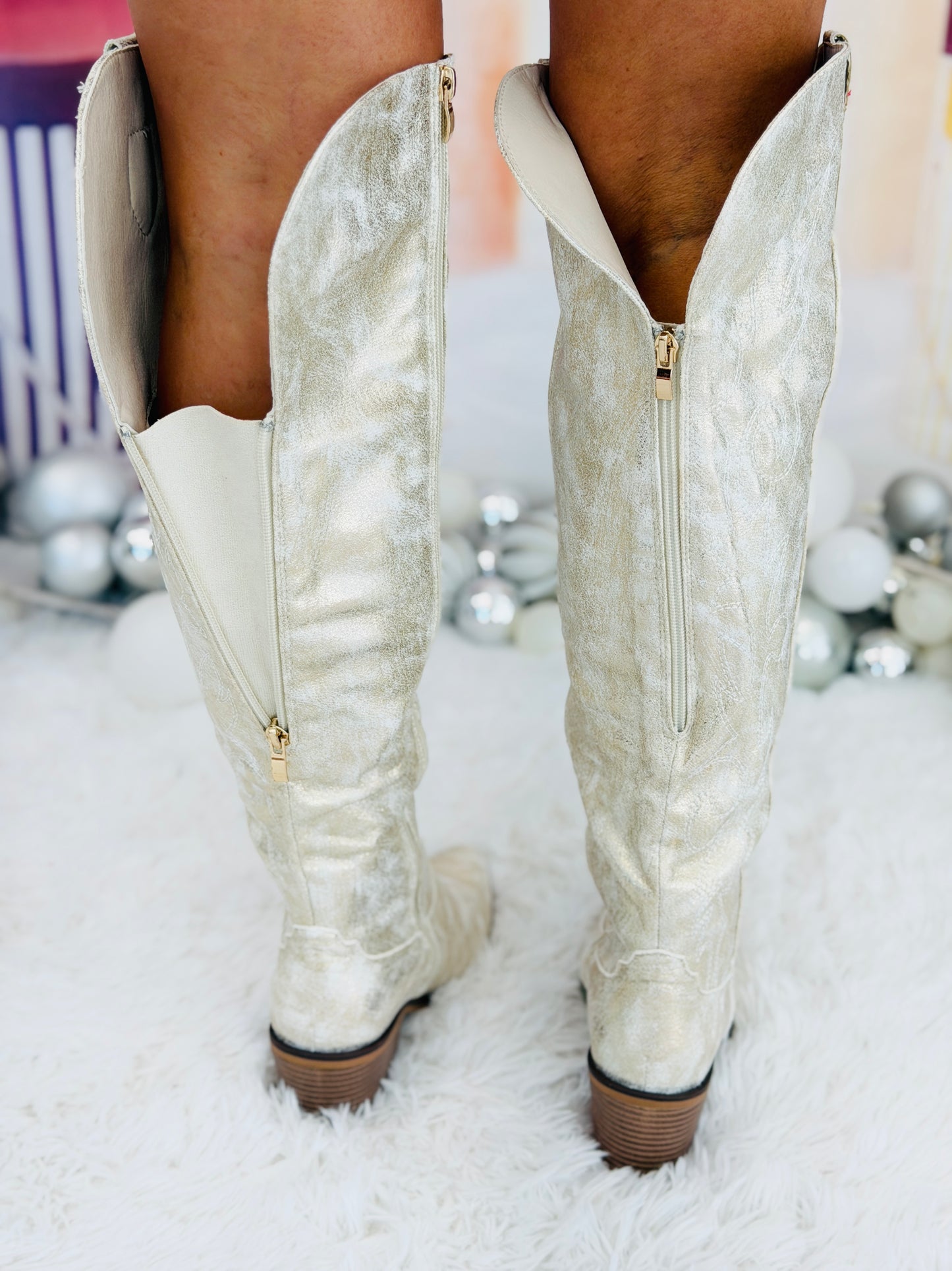 Gold All Eyes On You Western Boots