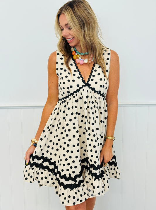 Dancing Muse Polka Dot Mini Dress (Reg.)