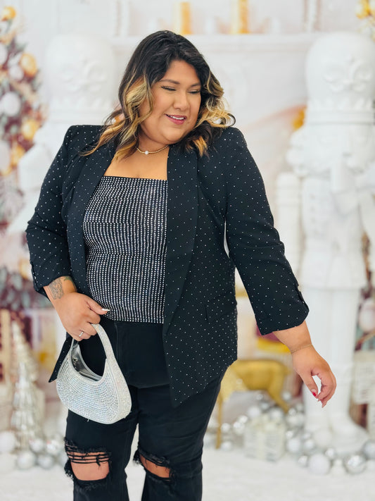 Black Rhinestone Blazer (Reg. and Plus)