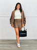 Toasted Walnut Pleated Pinstriped Mini Skort (Reg.)