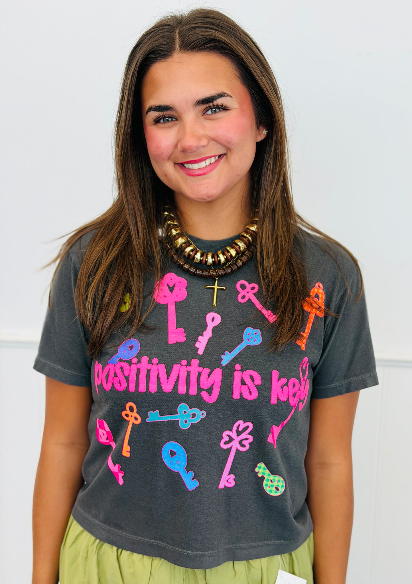Positivity Is Key Boxy Tee (Reg. and Plus)