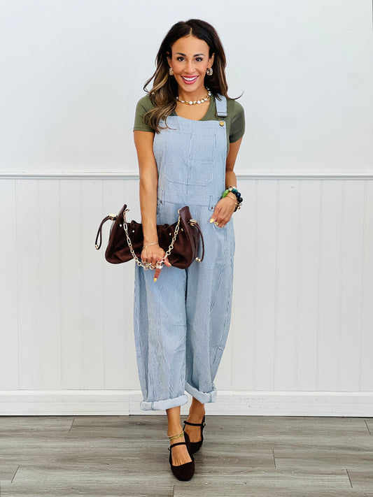 Light Blue Pinstriped Overalls (Reg & Plus)