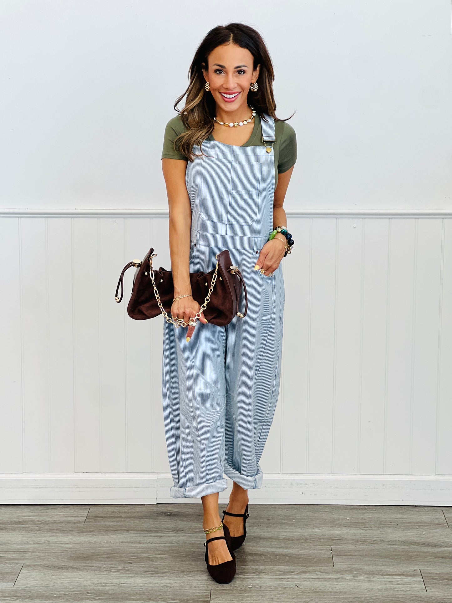 Light Blue Pinstriped Overalls (Reg & Plus)