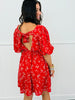 Red Multi Floral V-Neck Mini Dress (Reg.)