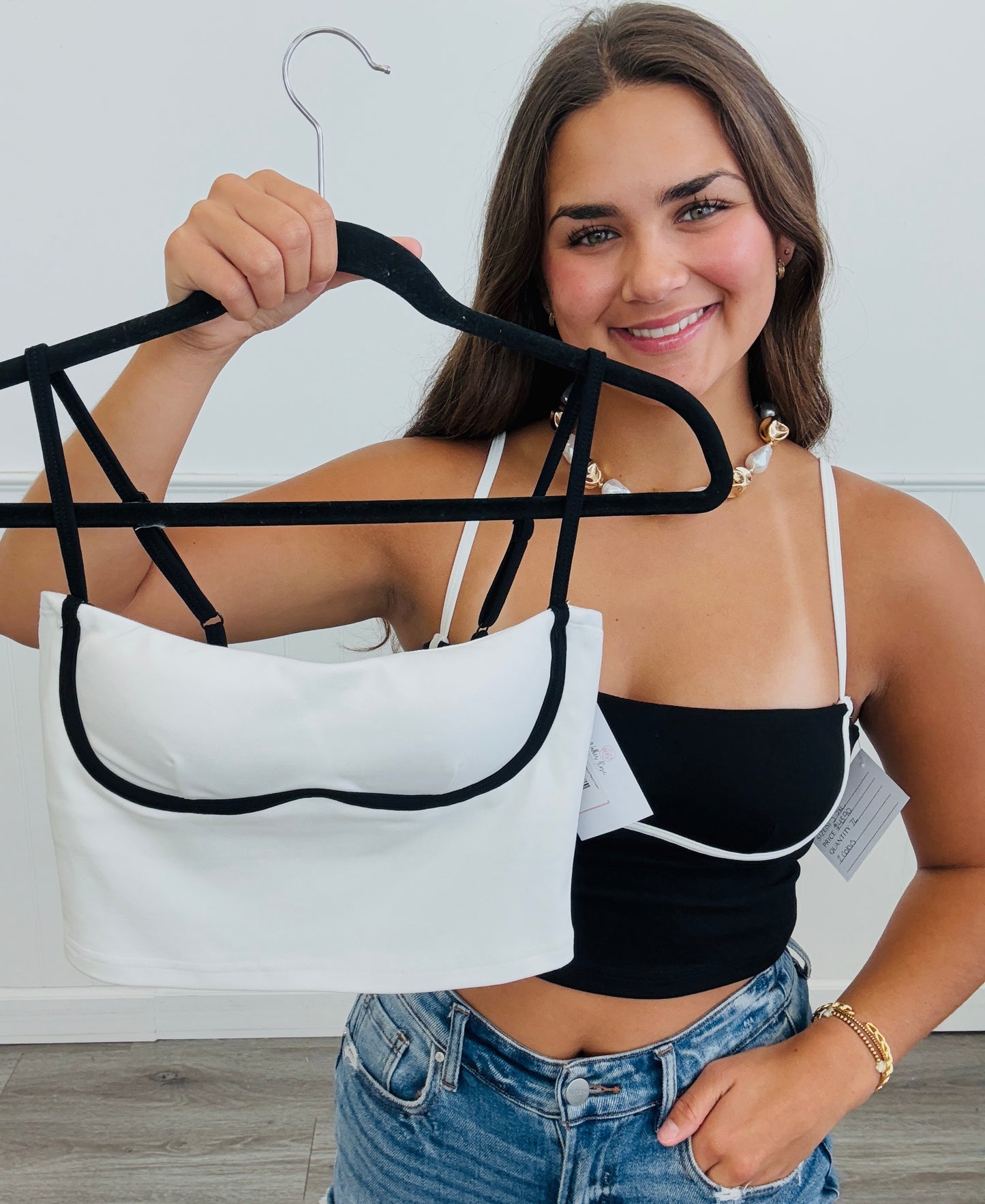 Underwire Strappy Cami Top (Reg & Plus)-2 Colors
