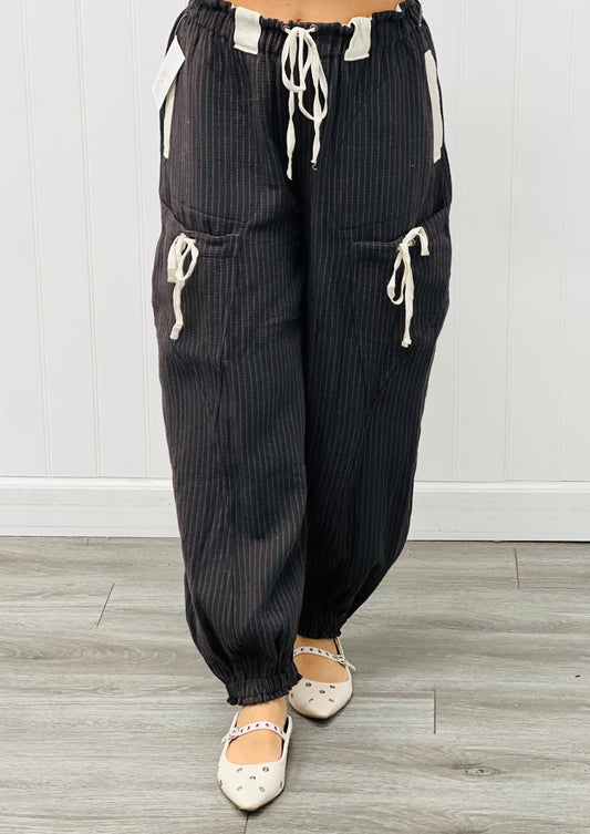 Midnight Striped Barrel Joggers (Reg.)