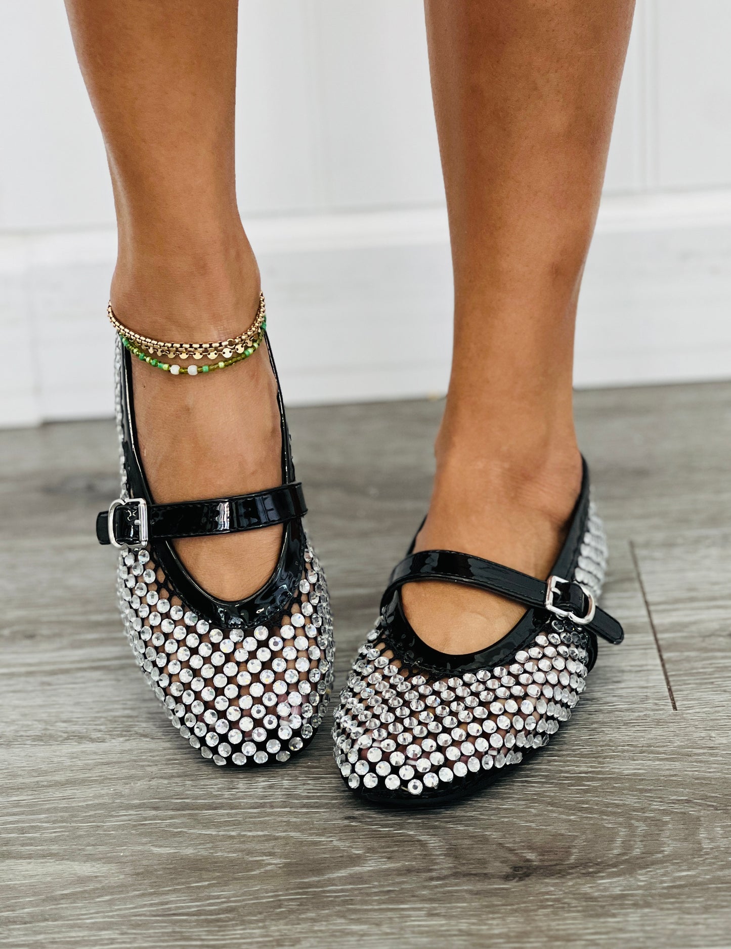 Black Diamond In The Rough Rhinestone Flats