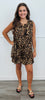 Leopard Sleeveless Pleated Romper (Reg. and Plus)
