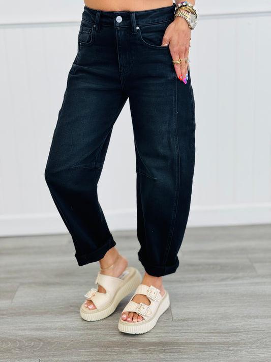 Risen Black Beyond The Barrel Cuffed Jeans (Reg & Plus)