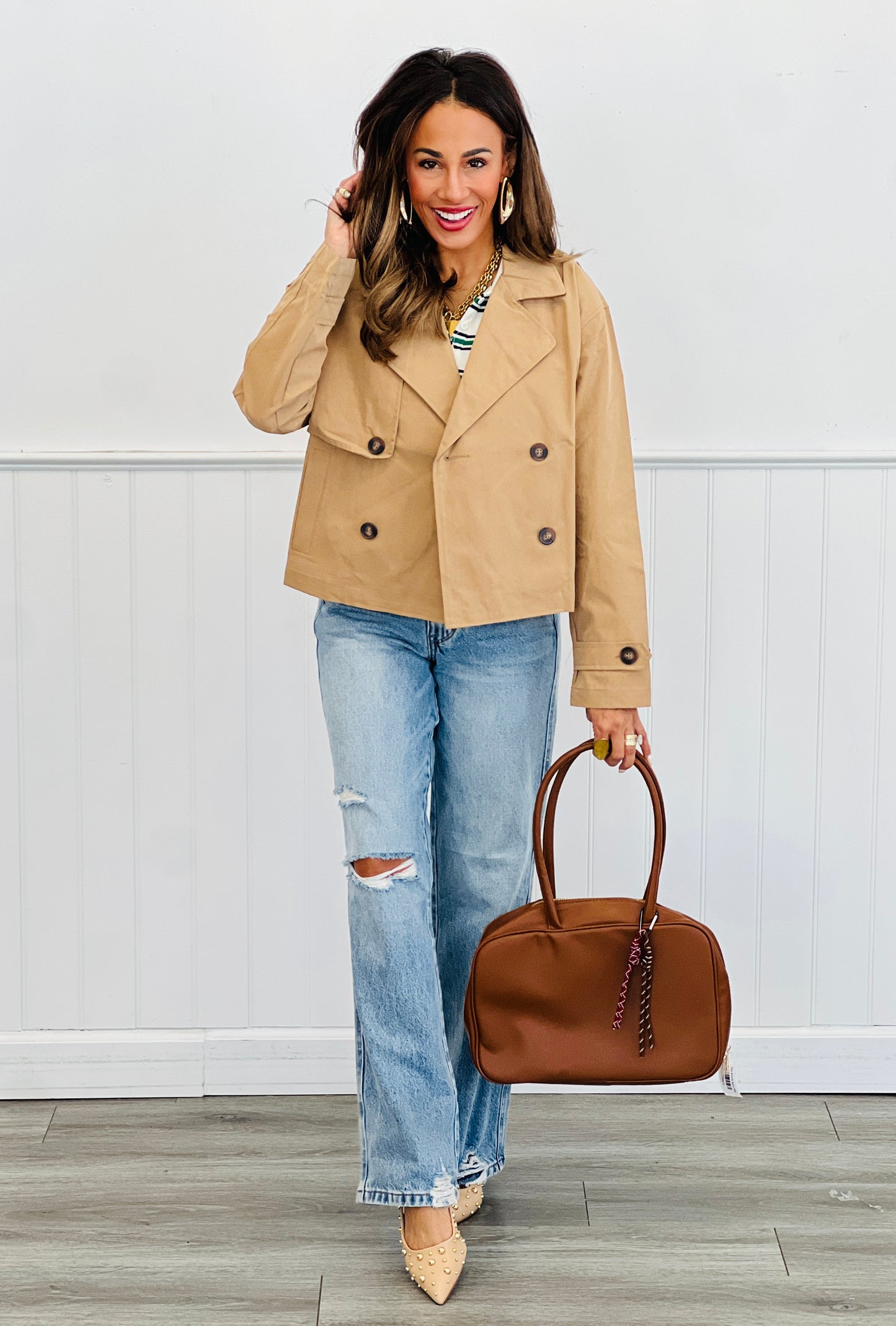 Double Breasted Boxy Jacket (Reg.)-2 Colors