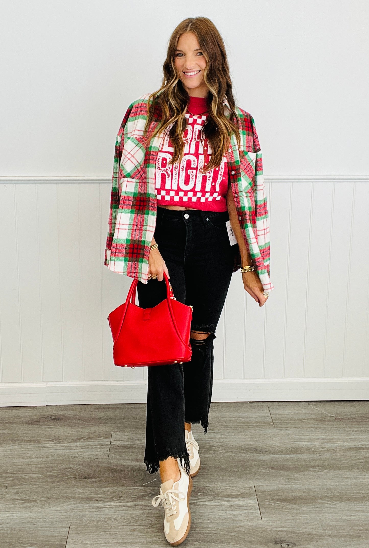 Red/Green Plaid Shacket (Reg & Plus)